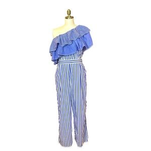 J. Crew One Shoulder Ruffle Jumpsuit